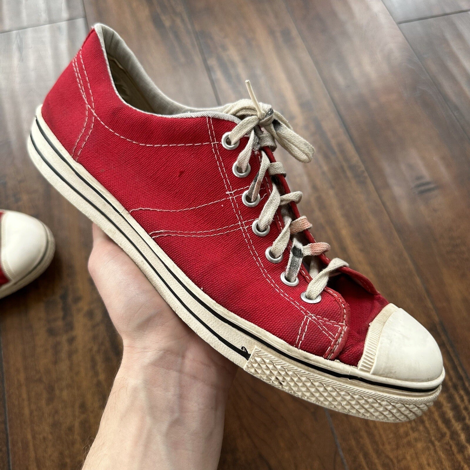 Vintage 60s 50s CONVERSE Chuck Taylor All Star Blue Label RED 10 Low RARE USA