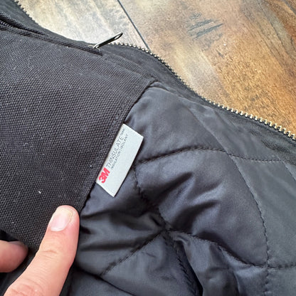 VTG Carhartt Active Jacket Adult XL Duck Canvas Black Workwear Hood 104050