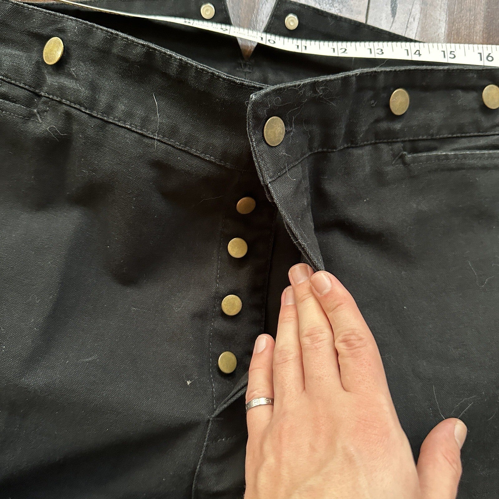 VTG Mens Scully Rangewear Cotton Canvas Outdoor Pants Buckleback Cowboy 38 Black