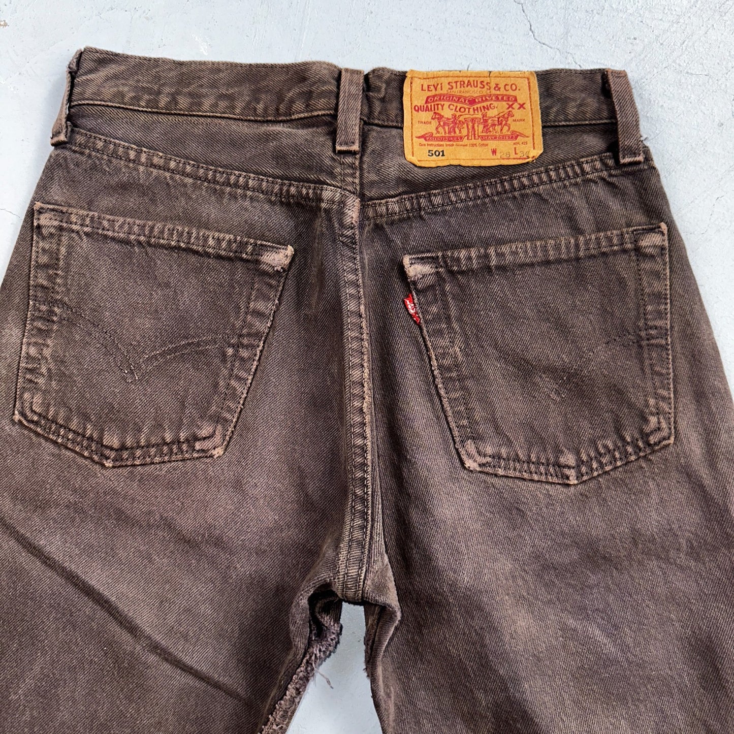 Levis 501 Vintage Y2K 90s XX Straight Leg Jeans Gray Light Wash 28x30 Act 27x28