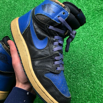 Nike OG 1985 Air Jordan 1 Royal Black Blue Rare Vintage 85 Chicago 7.5 Bred