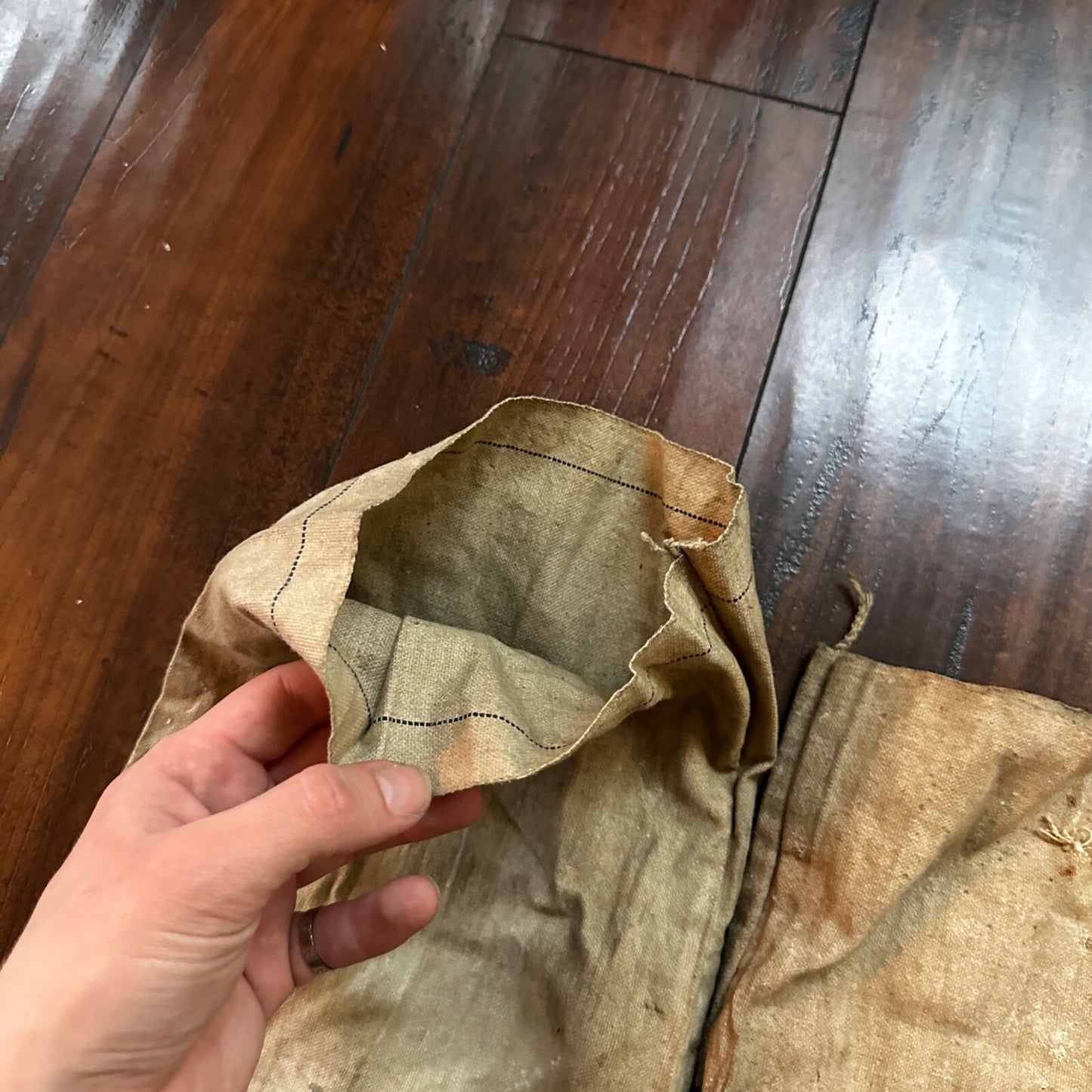 Vtg The First National Bank Money Bag Cloth Bag Portland Oregon California 1940s