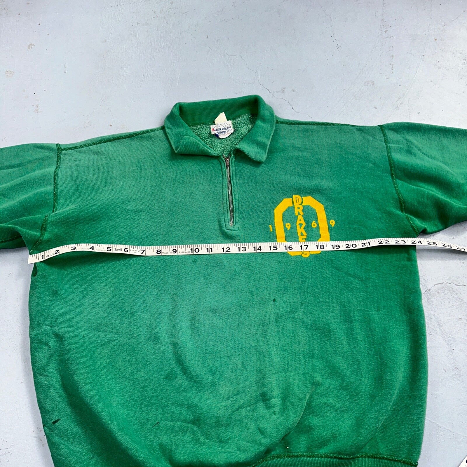 VTG 60s Oregon Track Sweatshirt Champion 1969 Drakes Rockabilly Ducks Polo Zip