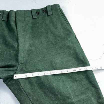 1960s Vintage Green Heavy Wool Hunting Pants 34x28 USA Dry Clean Rockabilly 60s