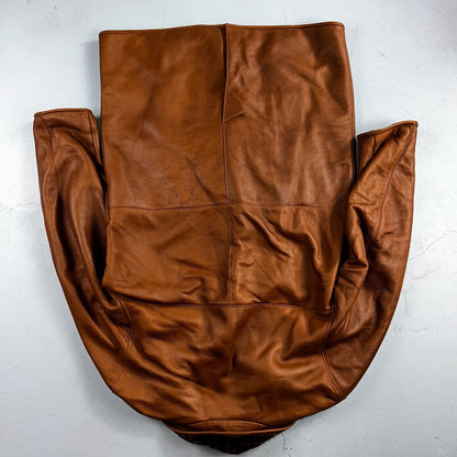 Bobby Jones XL Mens Coat Safari Parka Brown Leather Fur Lined Classy Long