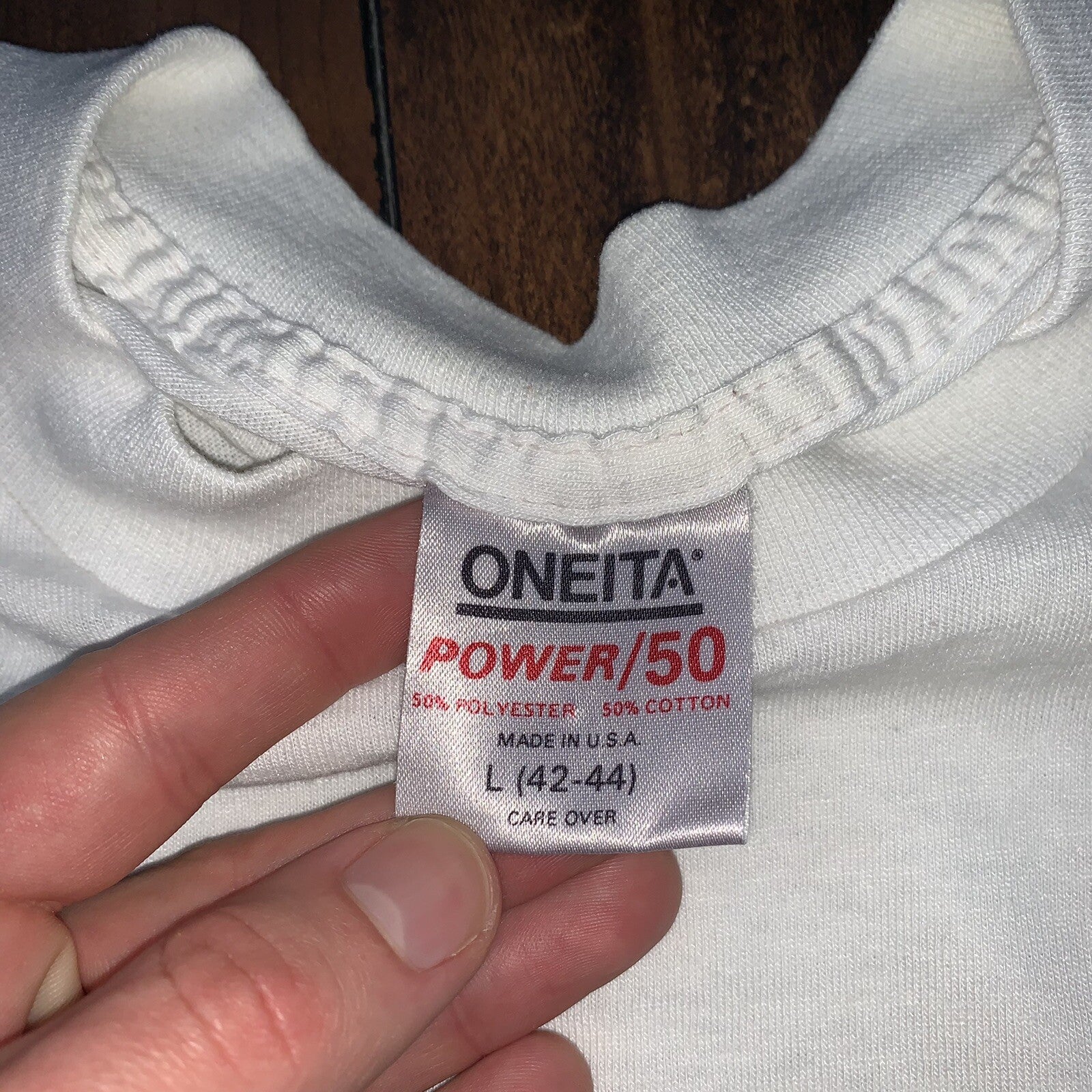 Oneita BLANK Vintage White T Shirt Mens 90s Essential Lot Rap Single Stitch Rare