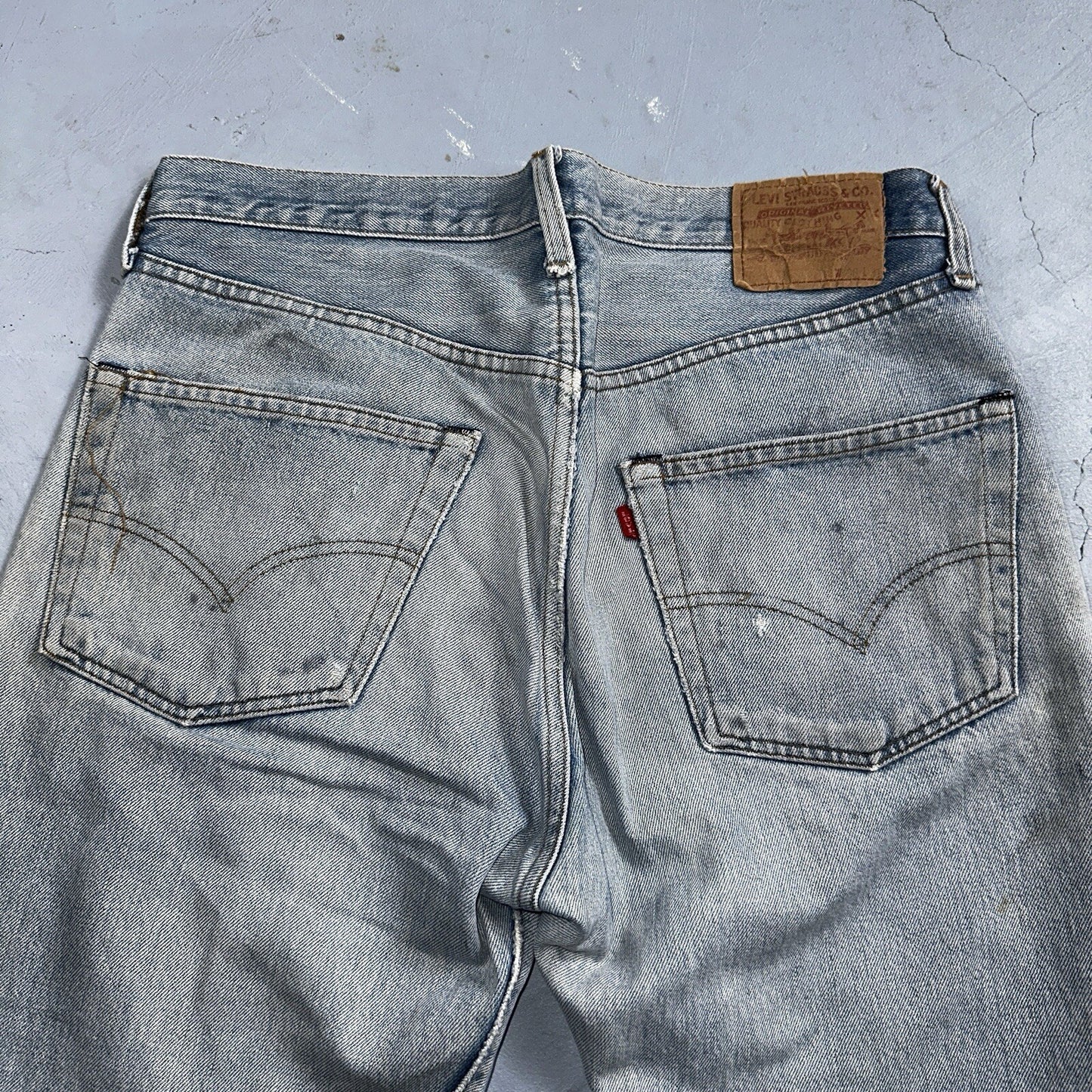 Levis 501 Vintage 80s Redline Selvedge USA XX Jeans Light Wash 36x31 Act 33x28