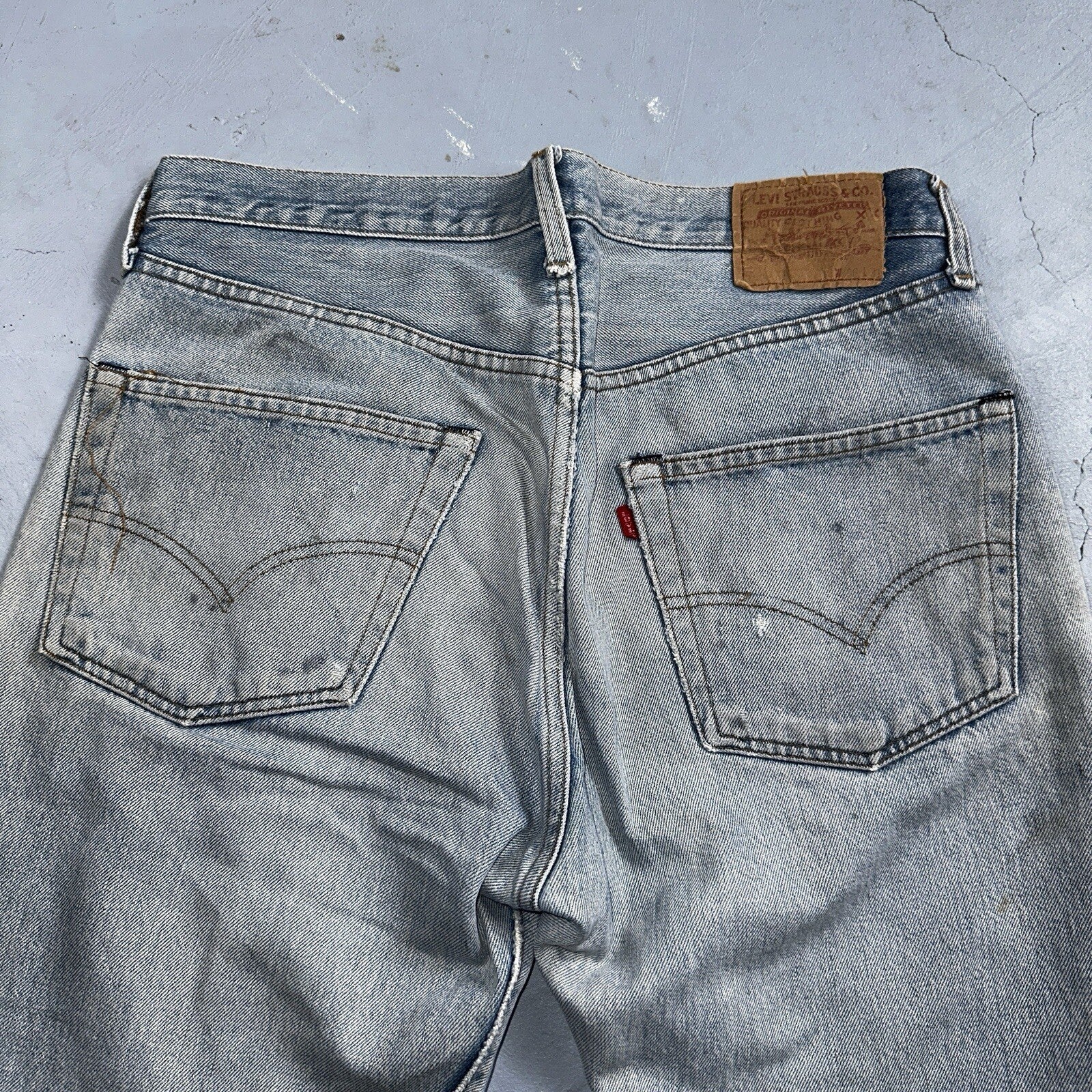 Levis 501 Vintage 80s Redline Selvedge USA XX Jeans Light Wash 36x31 Act 33x28