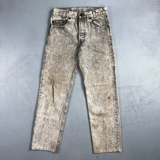 Levis 501 Vintage 80s USA XX Straight Leg Jeans Gray Acid Wash 28x30 Act 26x27