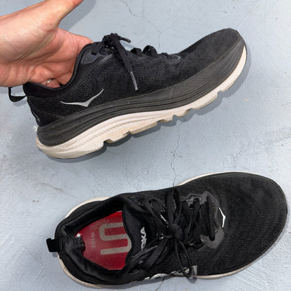 Hoka One One Womens Gaviota 5 1134235 BWHT Black Running Shoes Size 7 D