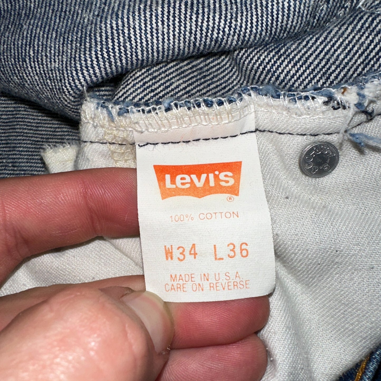Levis 517 Vintage 80s USA Orange Tab Bootcut Flare Blue Jeans 34x36 Act31x35