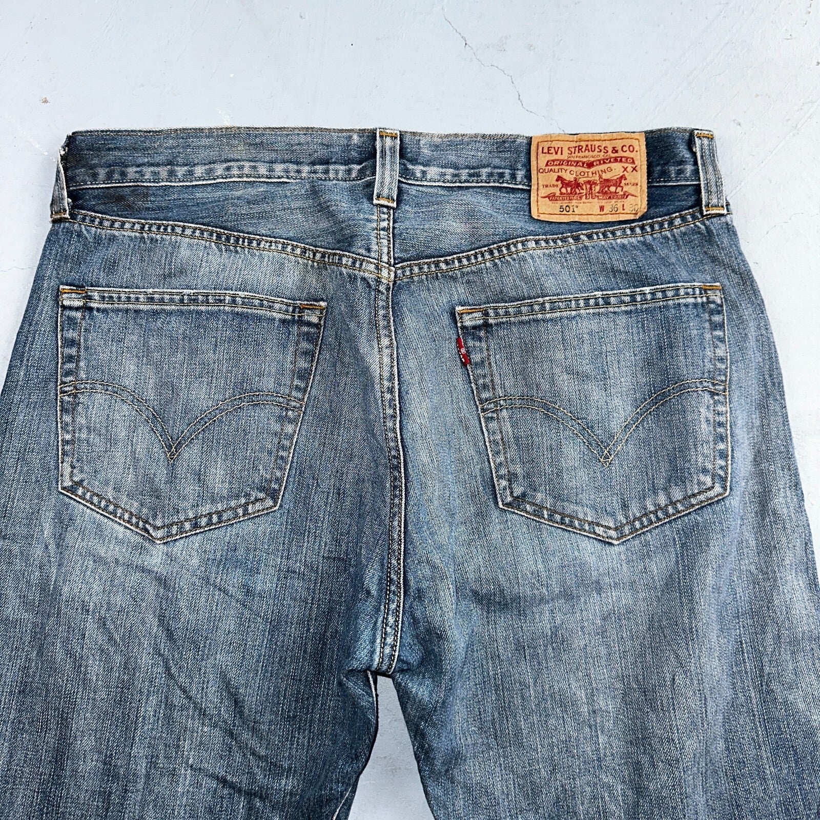 Levis 501 Vintage Y2K XX Straight Leg Jeans Blue Med Wash 36x30 Act 35x29