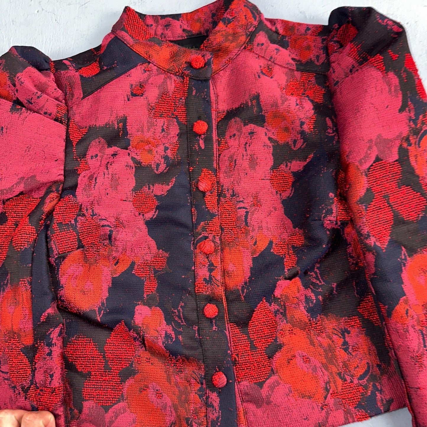 House Of Harlow 1960 Jacket Women Red Cropped REVOLVE Silvio Top Floral M