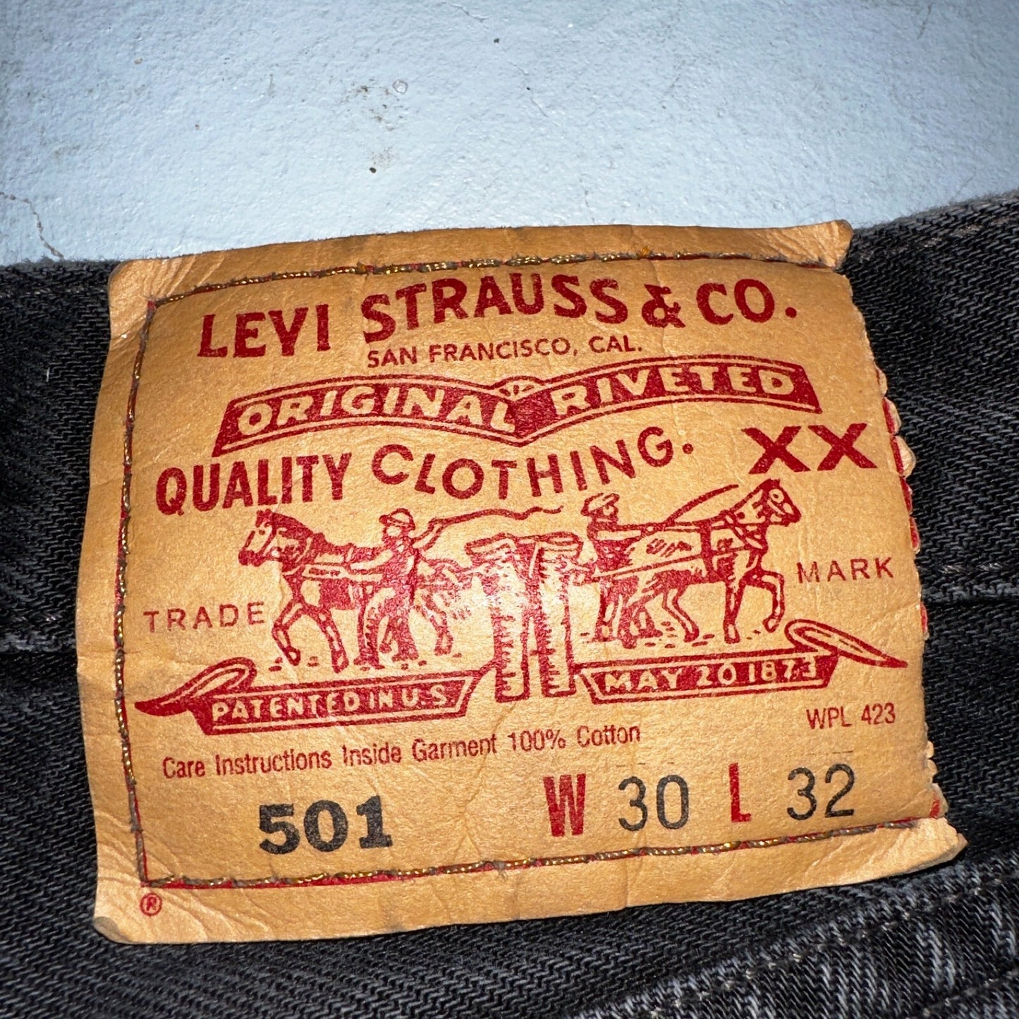 Levis 501 Vintage Y2K XX Straight Leg Jeans 90s Black Wash 30x32 Act 28x30