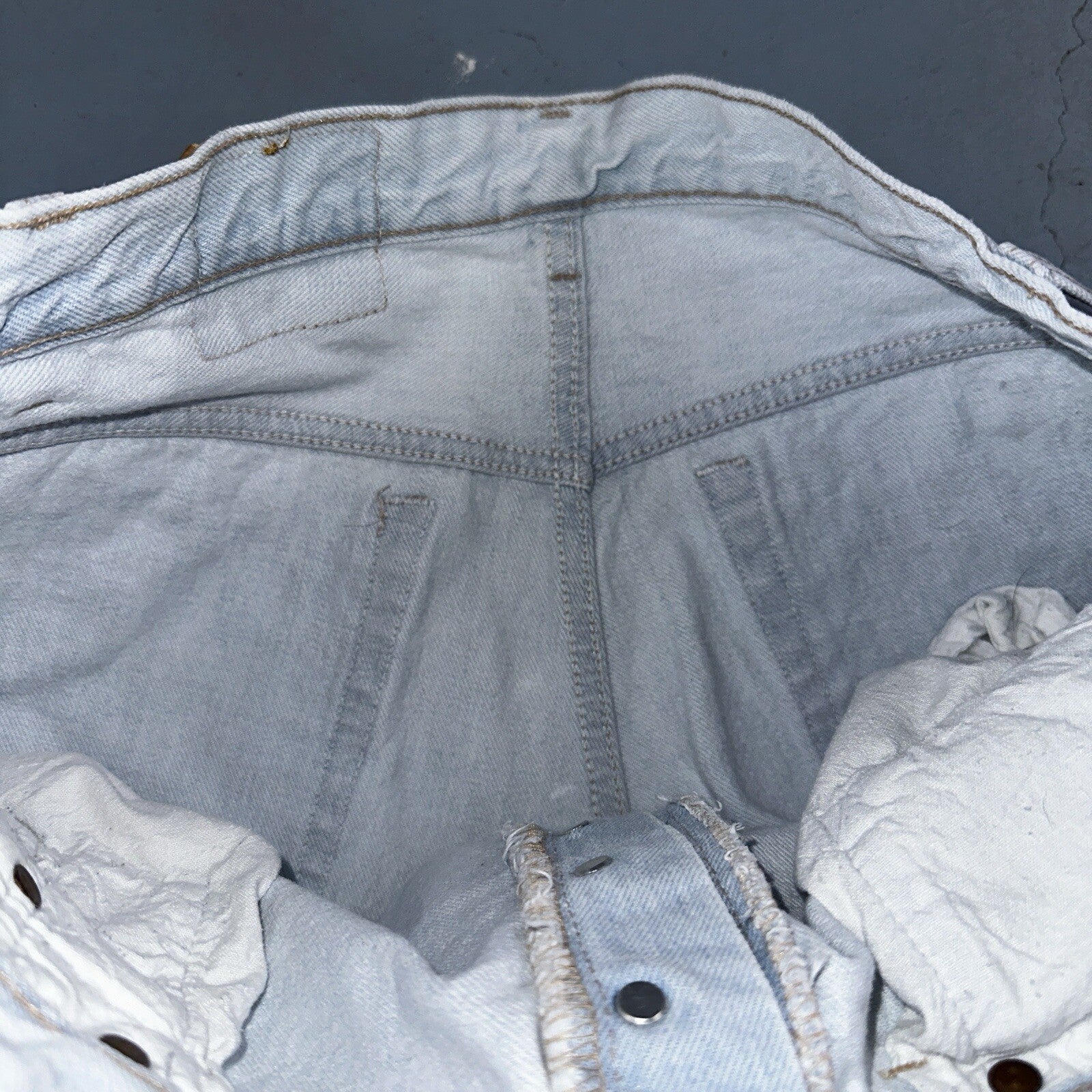 Levis 501 Vintage 90s USA XX Straight Leg Jeans White Light Wash 38x30 Act 34x29