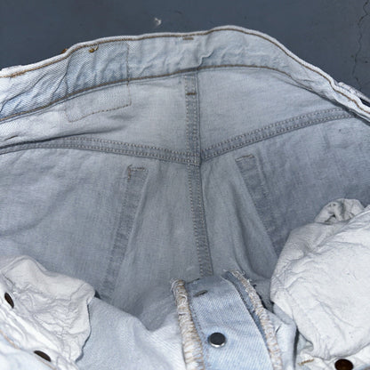 Levis 501 Vintage 90s USA XX Straight Leg Jeans White Light Wash 38x30 Act 34x29