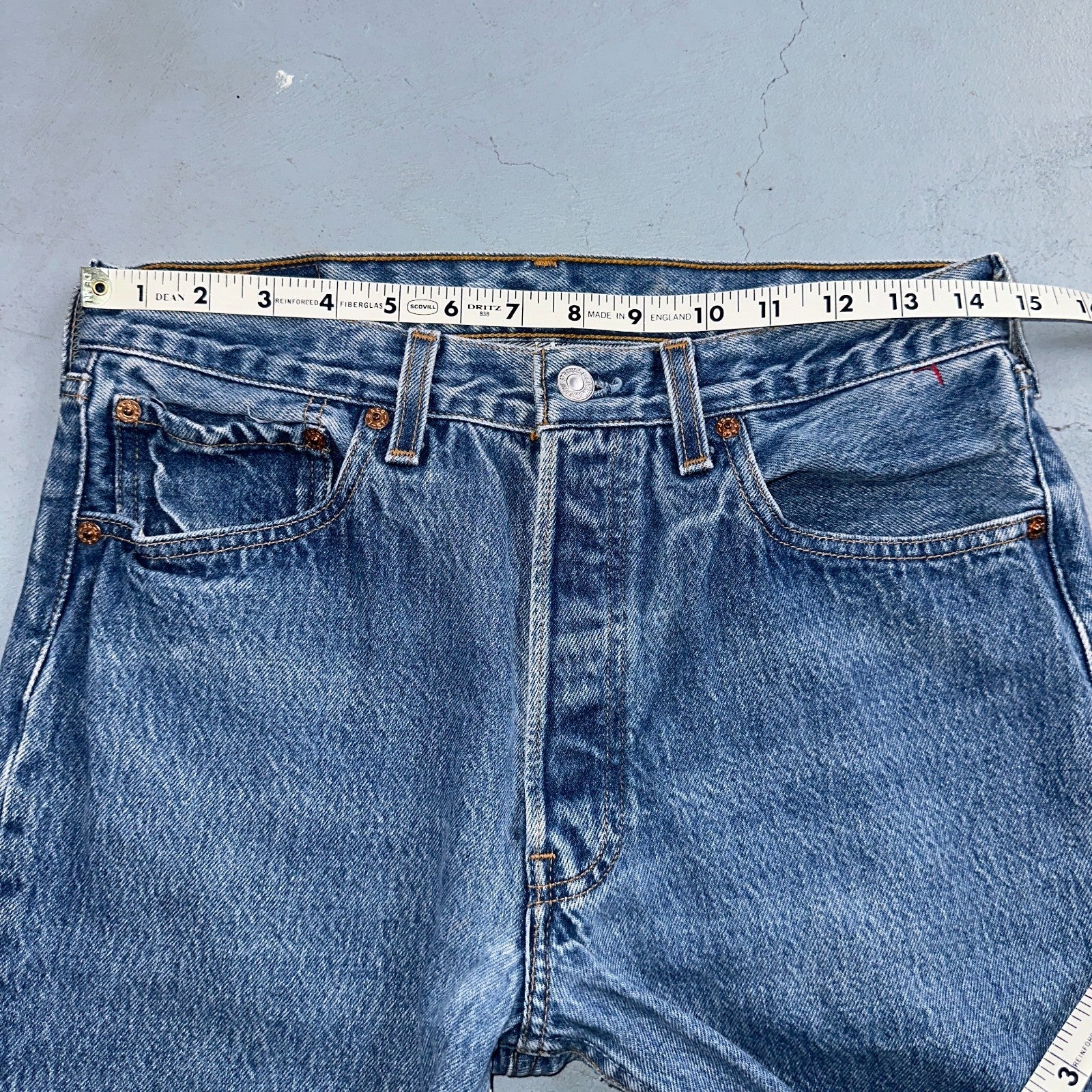 Levis 501 Vintage 90s USA XX Straight Leg Jeans Blue Med Wash 32x36 Act 29x32