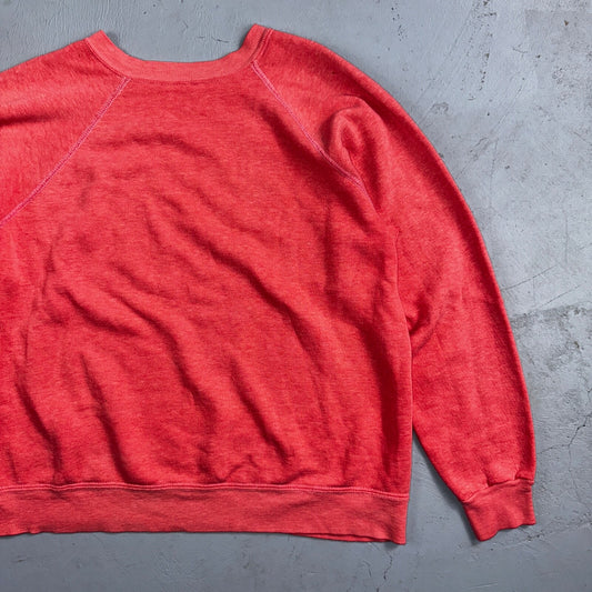 1970s VTG Pink Sport Blank Sweatshirt USA Crewneck Basic 70s Jumper