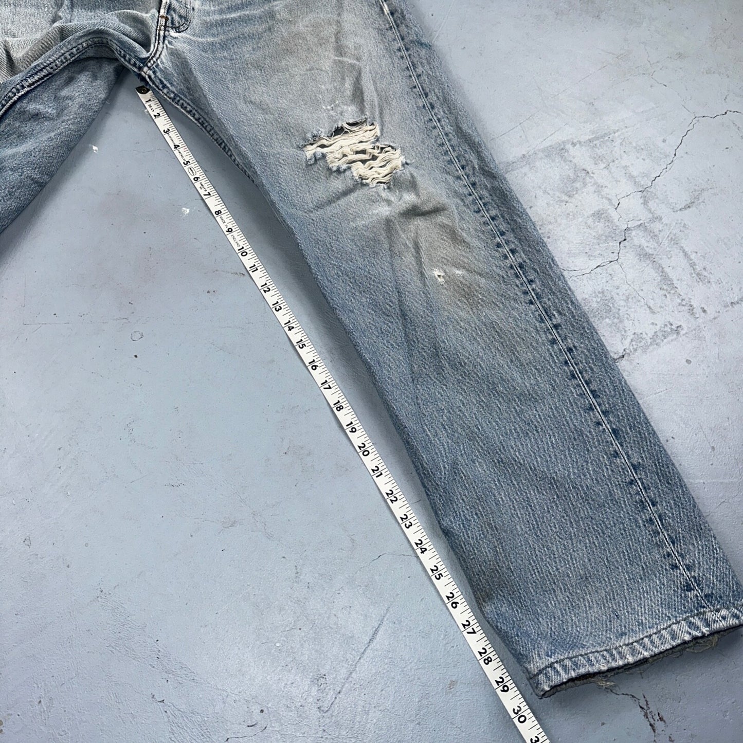 Levis 501 Vintage 90s Mexico Straight Leg Jeans 40x32 Y2K Light Wash Act 38x30