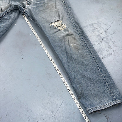 Levis 501 Vintage 90s Mexico Straight Leg Jeans 40x32 Y2K Light Wash Act 38x30