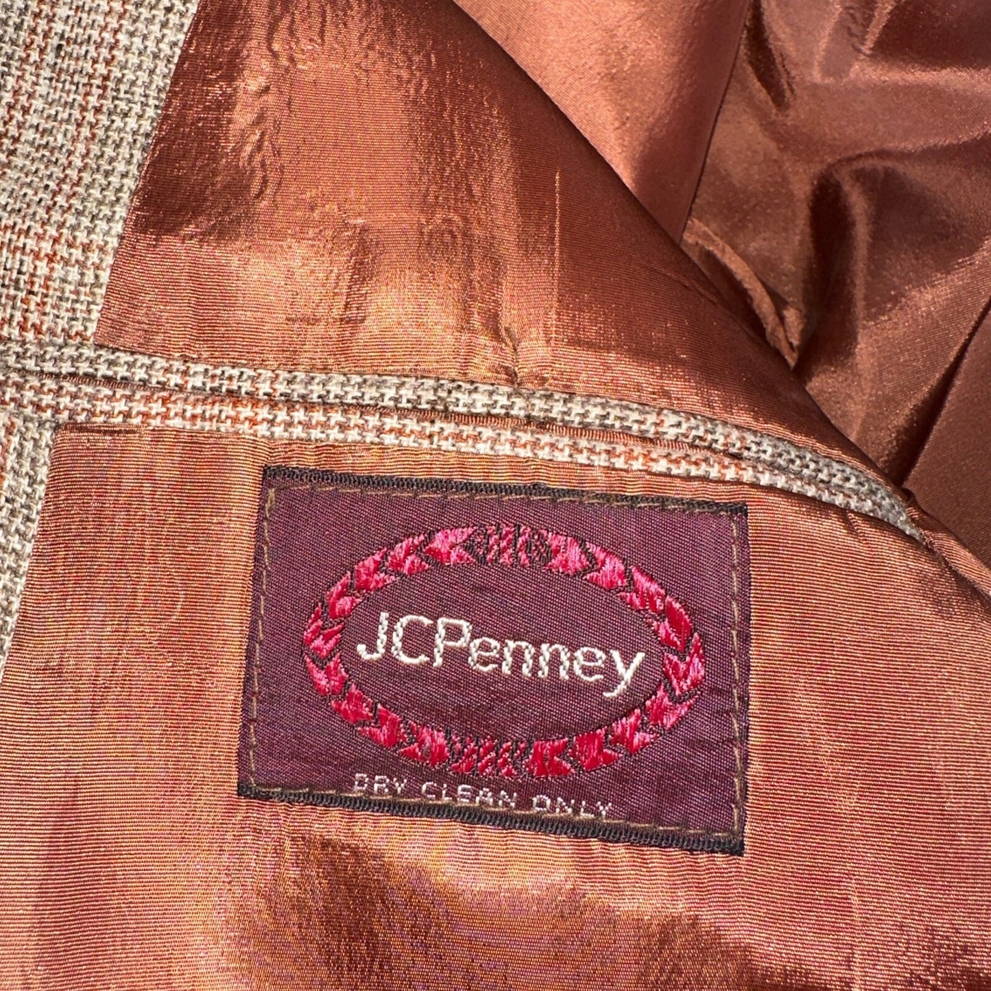 VTG Mens 3 PC Suit 42 Jacket Coat Pants Vest Plaid Rockabilly 70s 1970s Brown