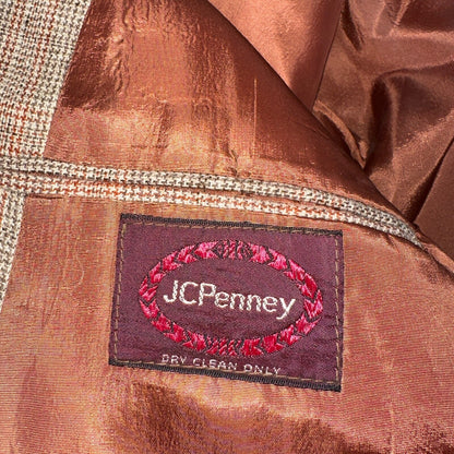 VTG Mens 3 PC Suit 42 Jacket Coat Pants Vest Plaid Rockabilly 70s 1970s Brown