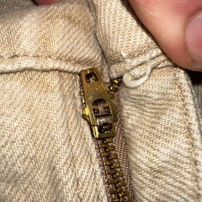 Levis 550 Vintage 90s USA Orange Tab Relaxed Tapered Leg Beige Tan Jeans 38x30