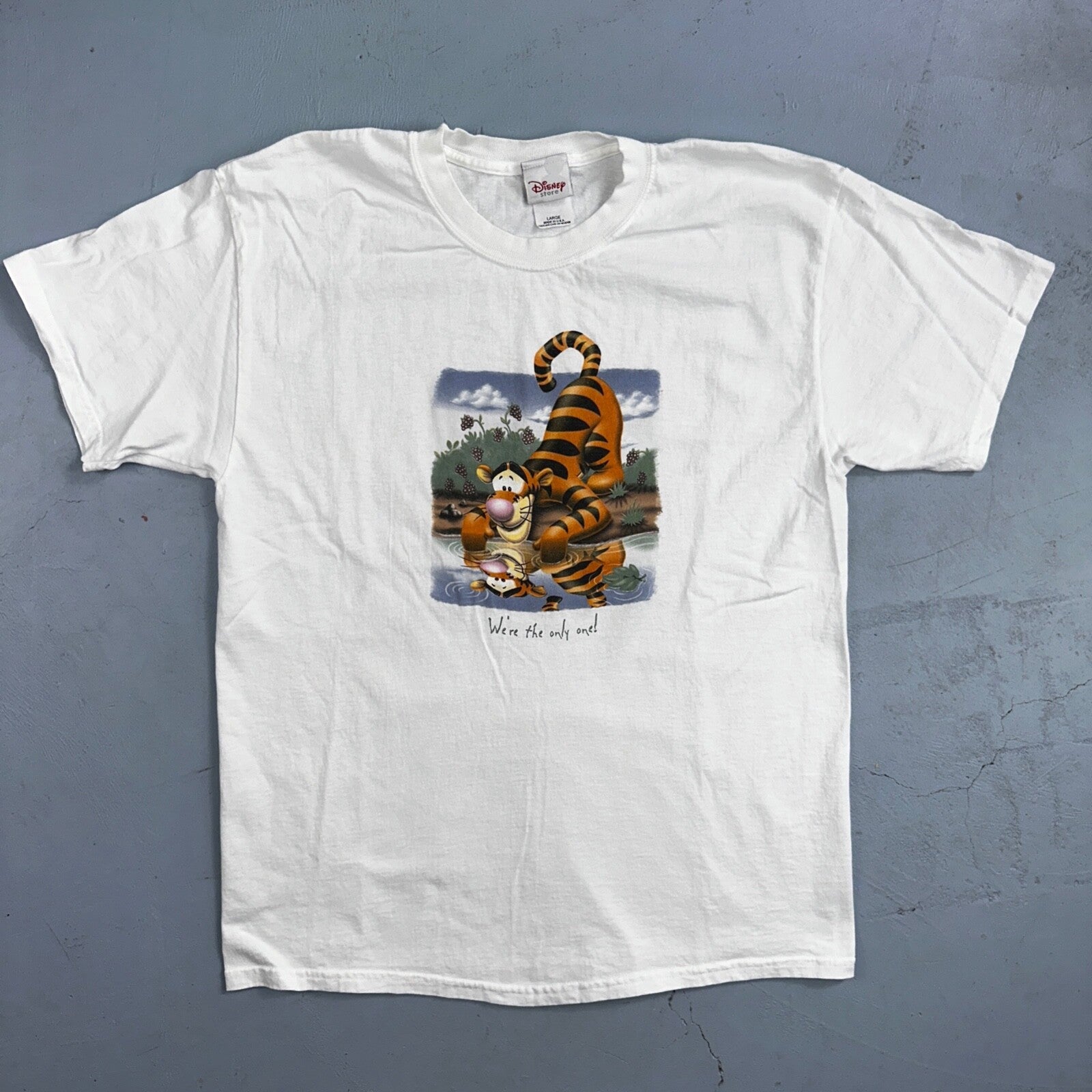 Disney Tiger VTG T Shirt Only One Sad Cute Lonely Love Animals Hope Enjoy USA