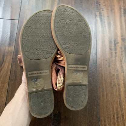 Rock & Candy By Zigi Size 8 Women’s Brown Gold Detailed Cheetah Sandals Wrap