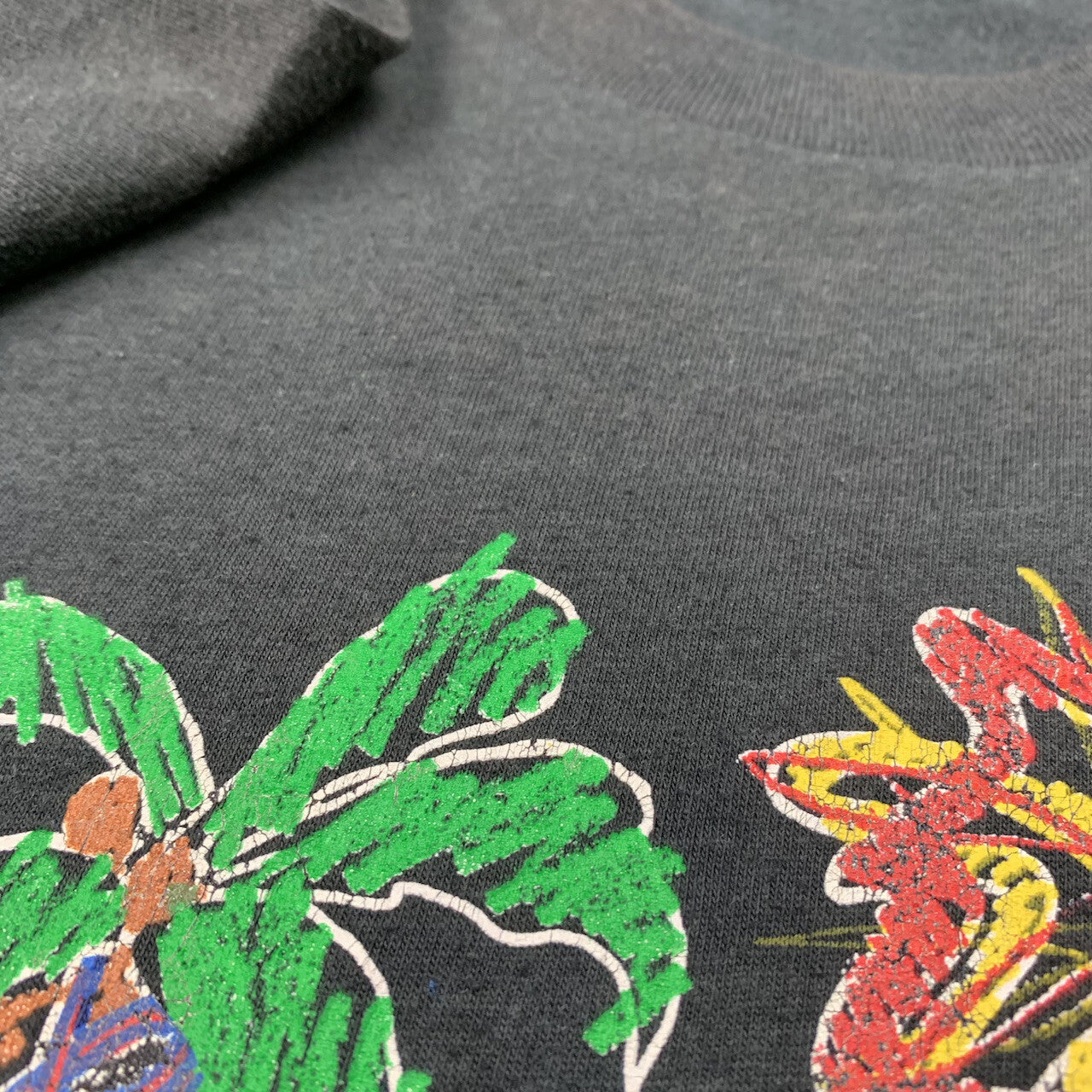 Nike Vintage T Shirt Mens Palm Tree Beach Sandals Florida Beach Summer 80s Black