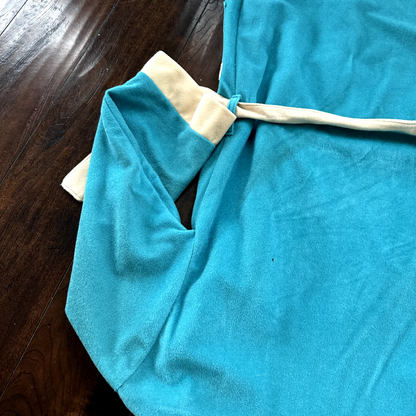 Vintage Blue 1980s Robe USA Small One Size Unisex 80s 70s Cool Basic Pajama