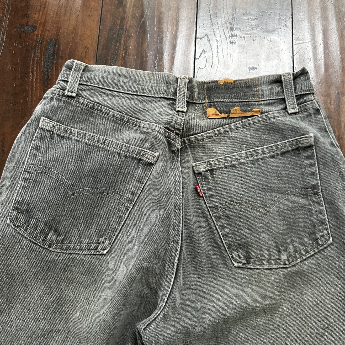 VTG 90s Levis 501 Button Fly 27x30 USA Tag Jeans Straight Wash Grey XX Act Faded