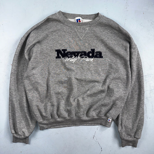 Russell Athletic Sweatshirt XL Nevada VTG Crewneck Wolf Pack Sweat Gray Sports