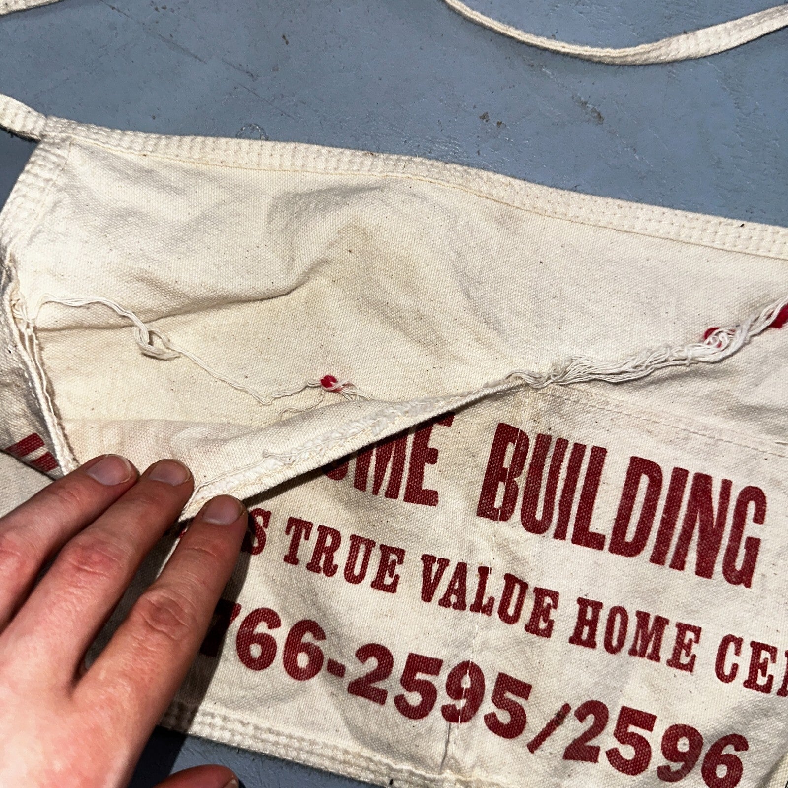 Hanes Vintage 1950's Canvas Nail Waist Apron Phone Number Home & Lumber Supply