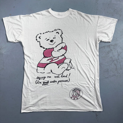Squeeze Me Hard VTG T Shirt 80s Cute Bear Nightcap Sleep Pajama Adorable Love