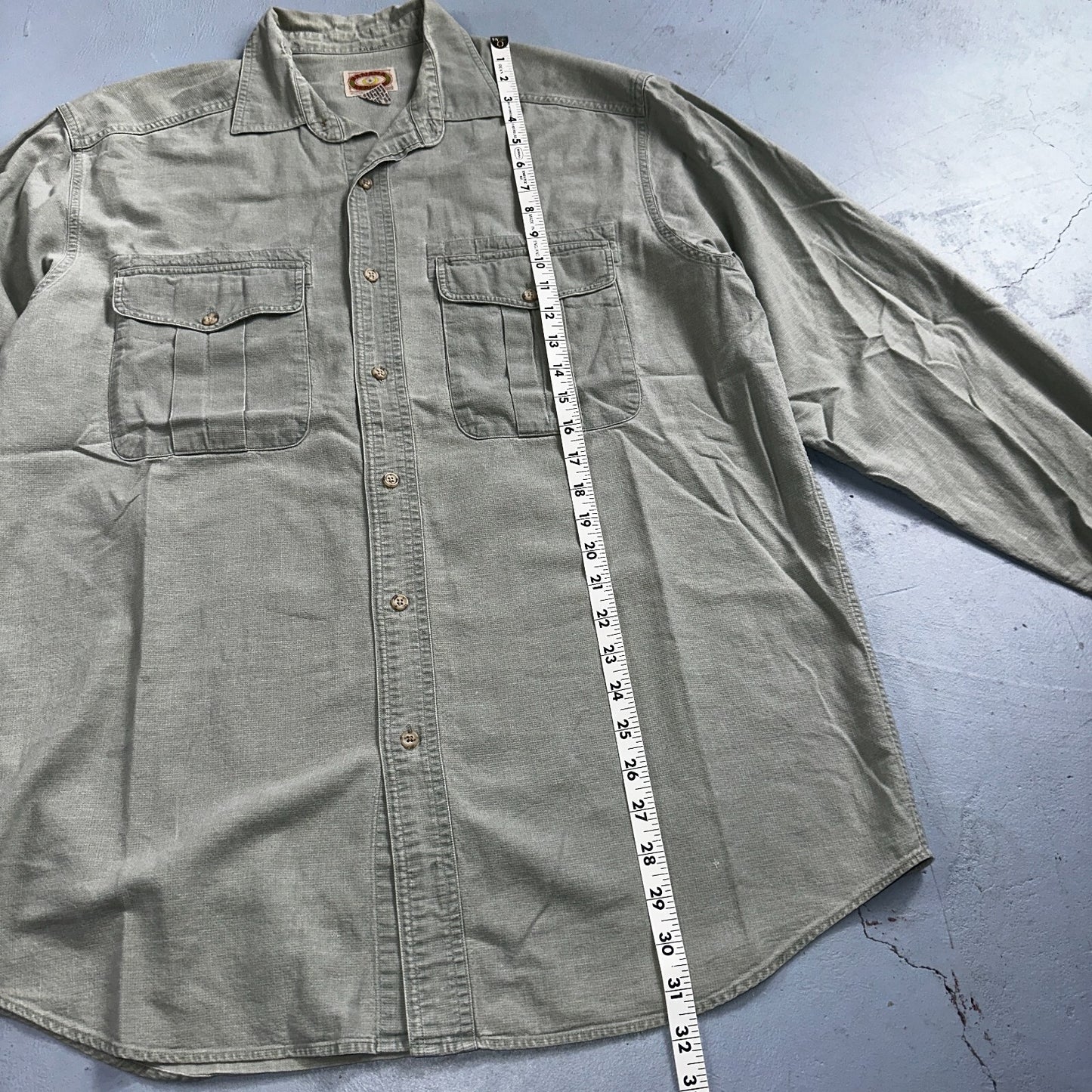 BANANA REPUBLIC 90s Vintage Safari Khaki Long Sleeve Shirt Men's L Outdoor