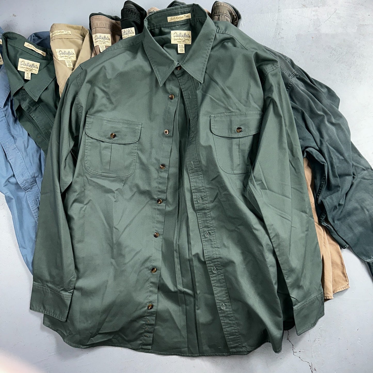 Cabela’s Legendary Quality Shirt Mens XL Tall Button Up Outdoors Lot 14 Safari