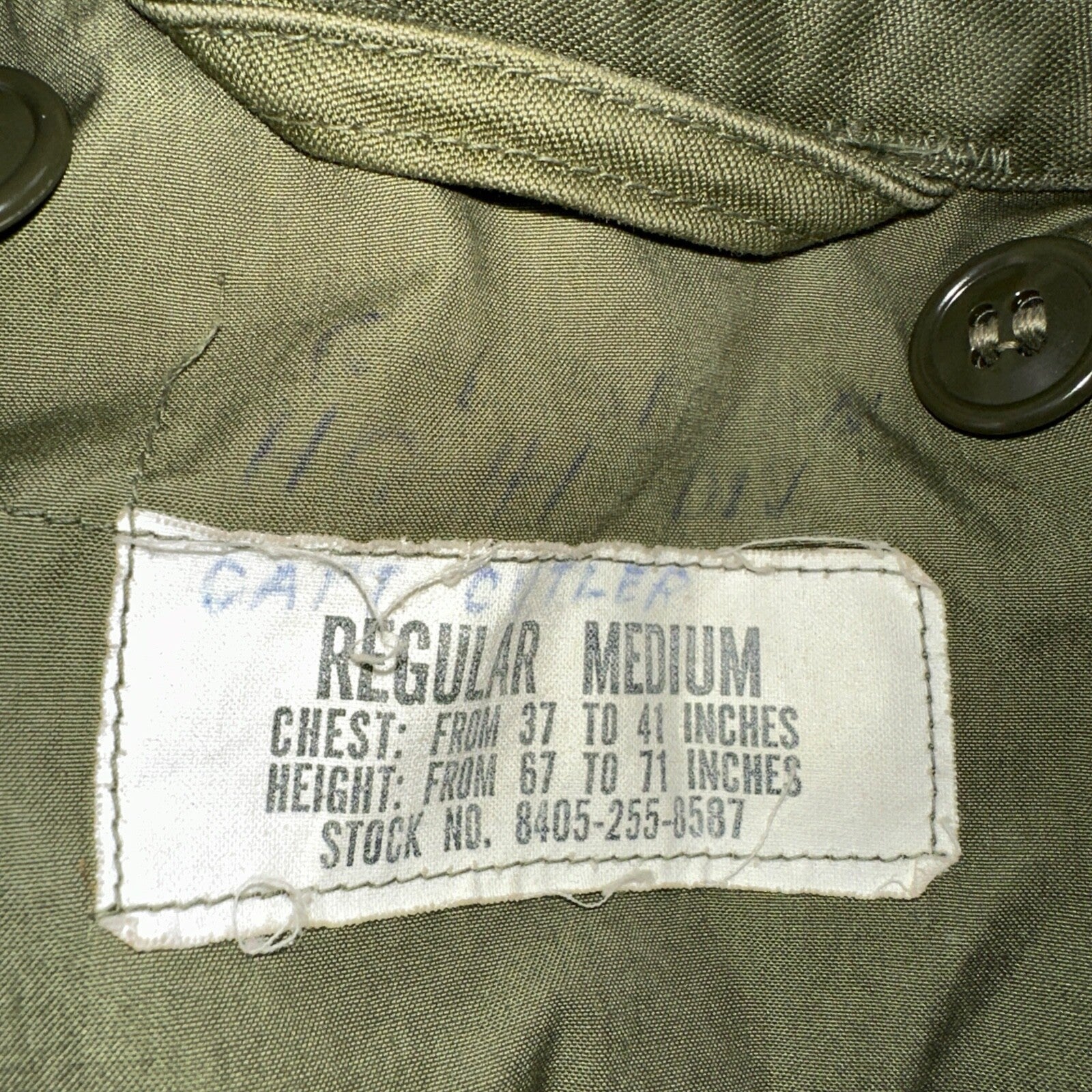 Vintage US Army Military OG 107 M-1951 Field Coat Jacket Mens Size M M65 1957