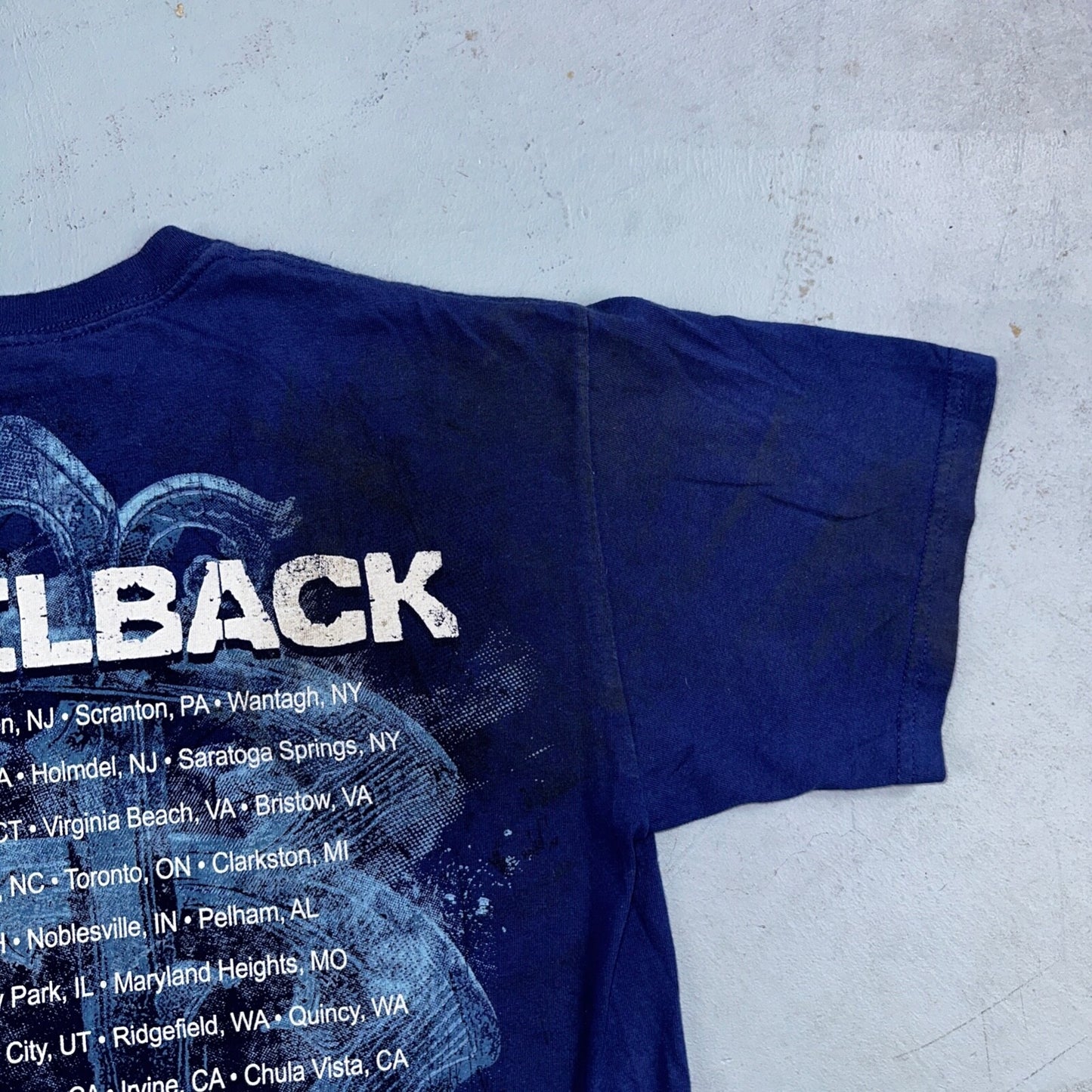 NICKELBACK Dark Horse 2008 Tour VTG Medium Blue Graphic Alt Rock T-Shirt