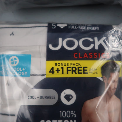 Jockey Classic Briefs 5 Pack Size 40 Underwear 100% Cotton Y Front White Lot 4