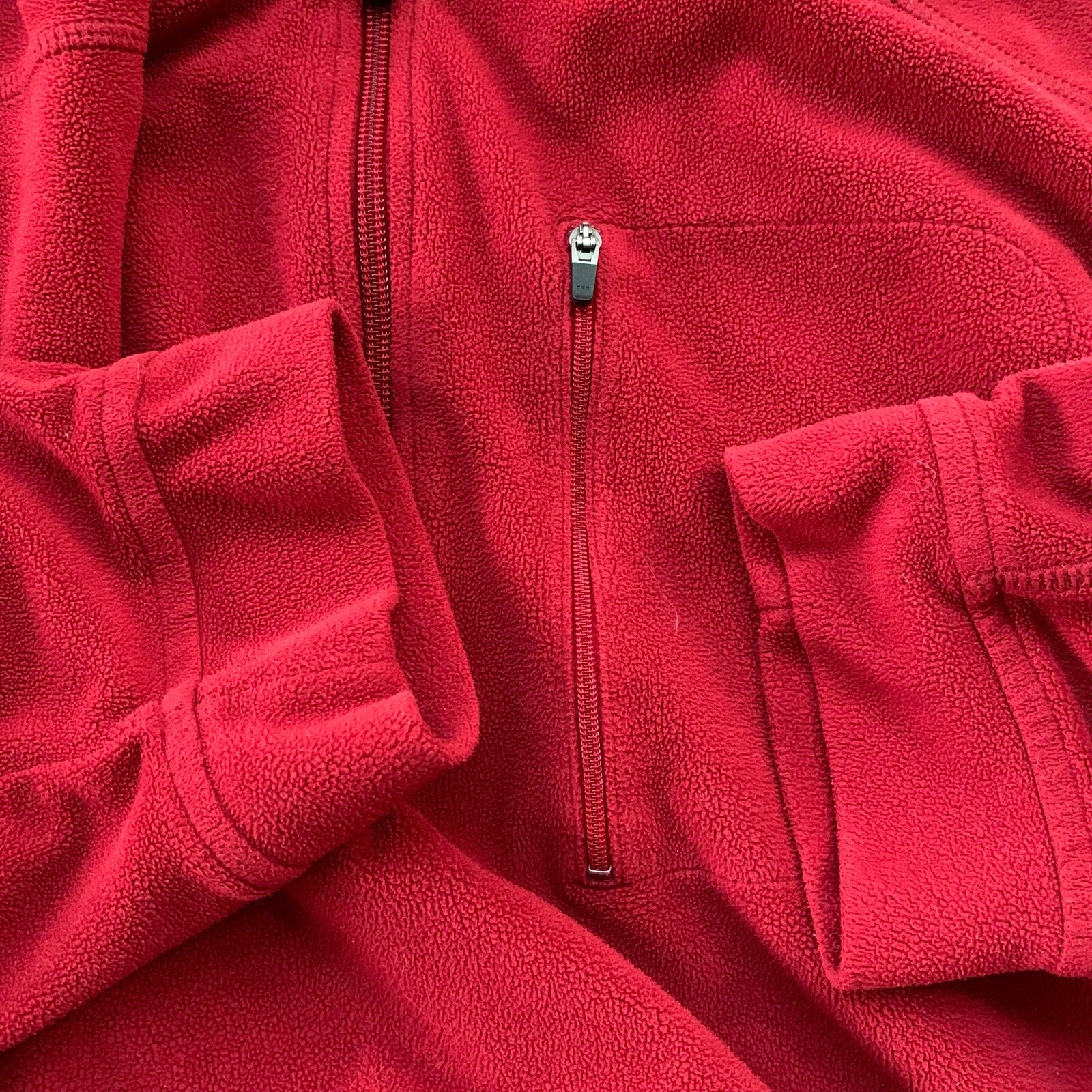 LL Bean Quarter Zip Pullover Fleece Sweater Mens 2XL Red Pockets VTG 90s Style
