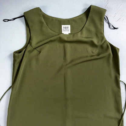 R&M Richards Karen Kwong Womens Maxi Dress Size 14 Green Simple Sleeveless VTG
