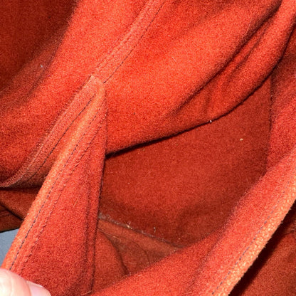 Vintage 60s 70s Wool Delivery Workwear Jacket M Rockabilly Burnt Orange Red