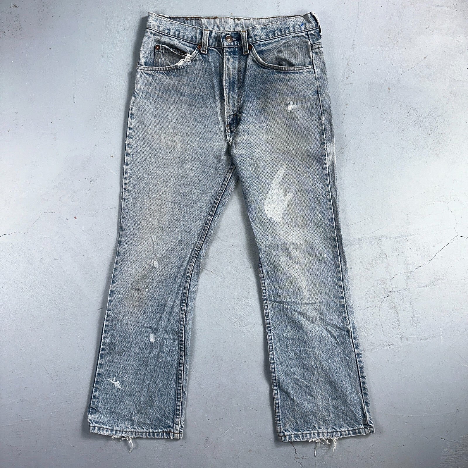 Levis 517 Vintage 80s USA Orange Tab Bootcut Flare Blue Jeans Talon Act 29x28