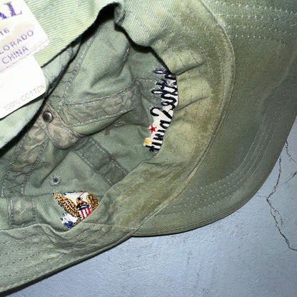 Catch The Spirit Snoopy VTG Hat Cap Snapback Green USGA Political Thrashed USED