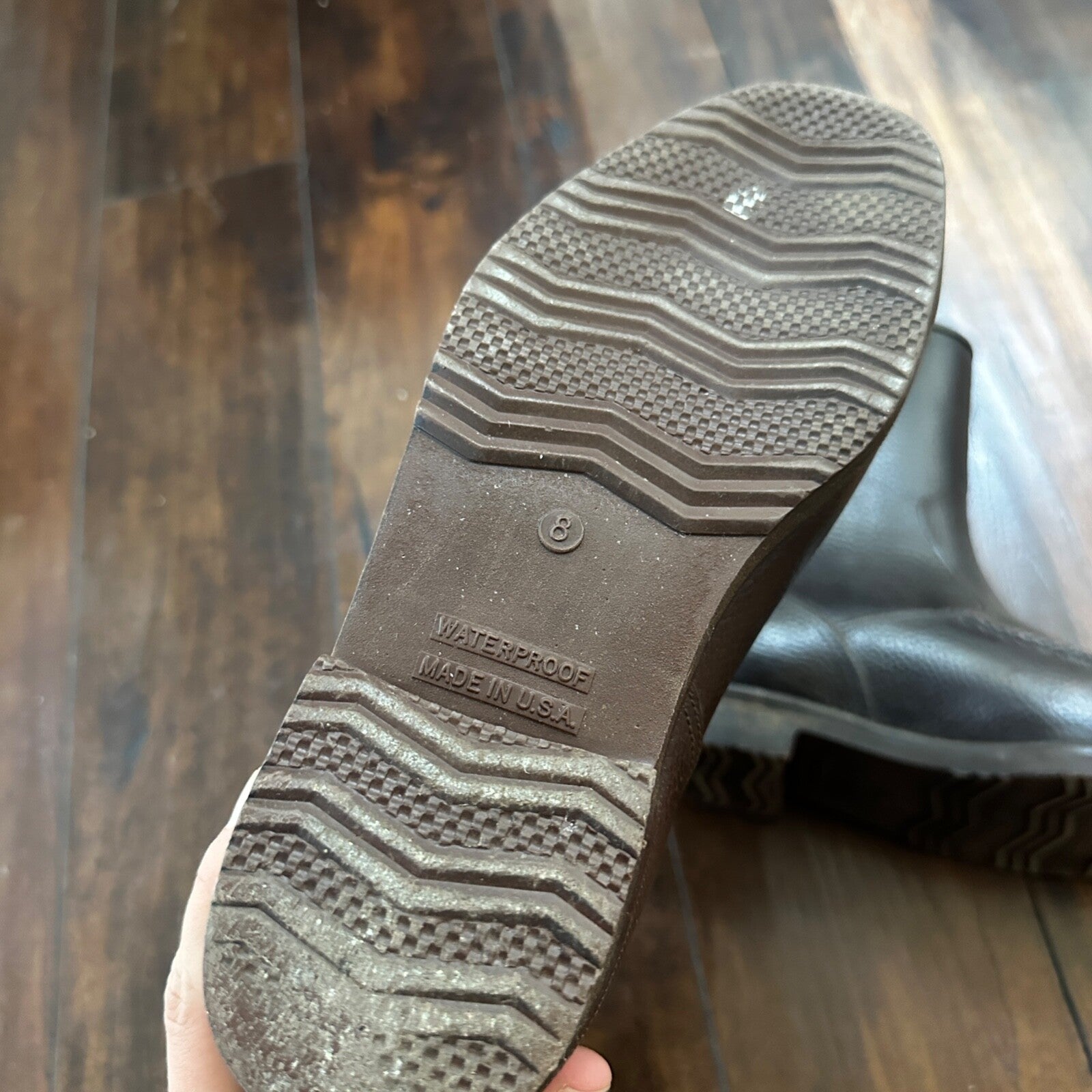 VTG Work Boots Men's 8 Brown Leather Waterproof Insulated USA Made Warm 80s