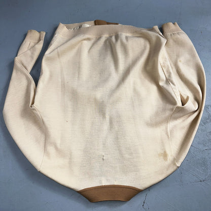 VTG St. Croix Knits Zephyr Wool Cardigan Size L Ivory Old Money Academia Preppy