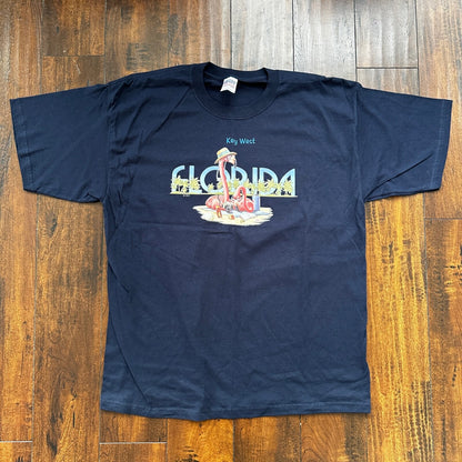 Florida Key West Flamingo Vintage T Shirt Funny Travel USA America Tourist Tee