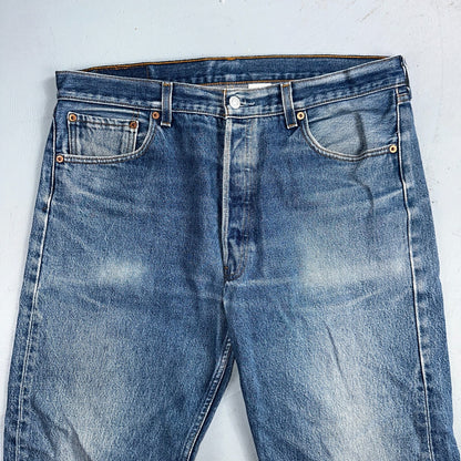 Levis 501 Vintage Y2K Mexico Straight Leg Jeans 36x36 90s Med Wash Act 36x32