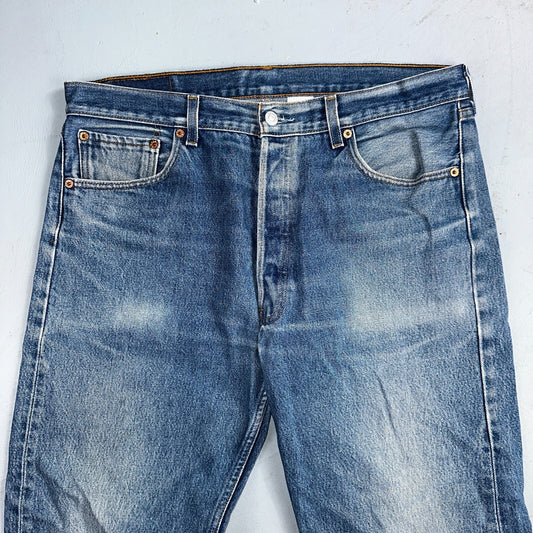 Levis 501 Vintage Y2K Mexico Straight Leg Jeans 36x36 90s Med Wash Act 36x32